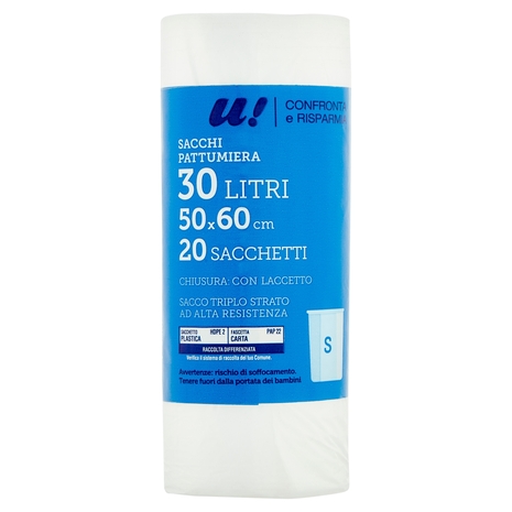 Sacchi Pattumiera 30 Litri con Laccetto U! Confronta e Risparmia